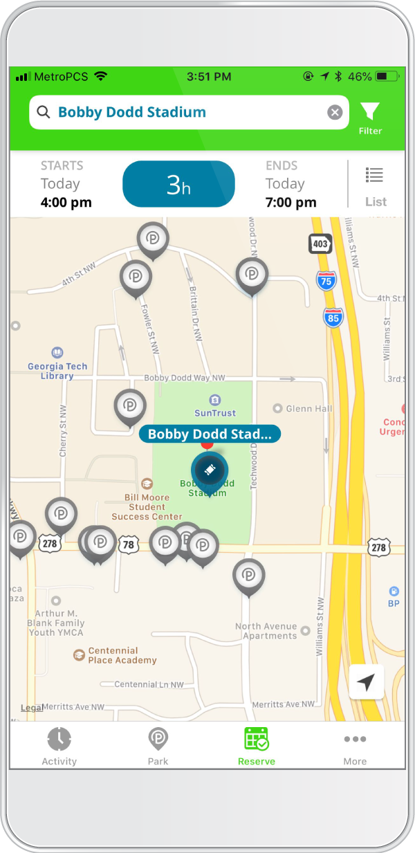 Bobby Dodd Stadium Parking - ParkMobile