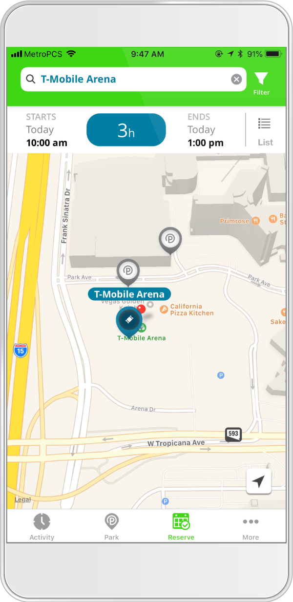 Arena Maps  T-Mobile Arena