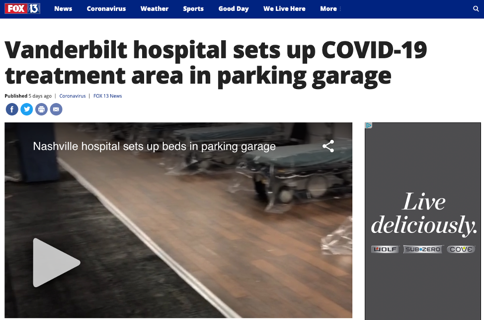 Vanderbilt Converts Parking Garage to Medical Facility
