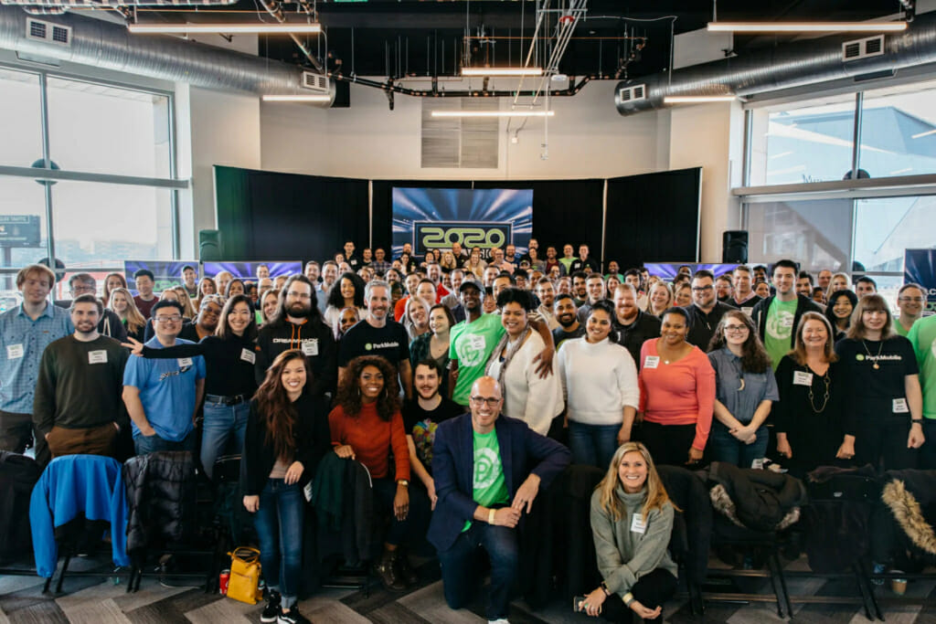 ParkMobile team celebrates the start of 2020 with a company-wide kickoff event