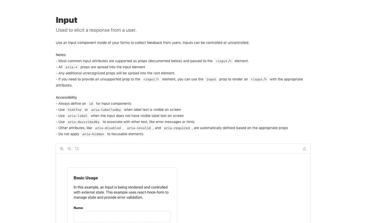 Input Component Accessibility Documentation