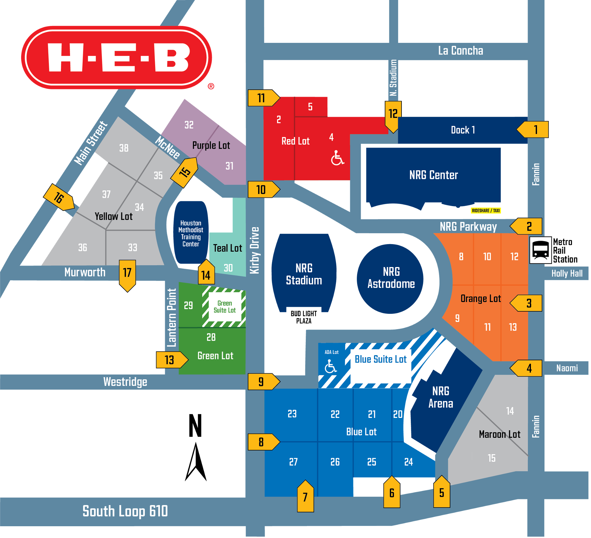 NRG Stadium Gate Map