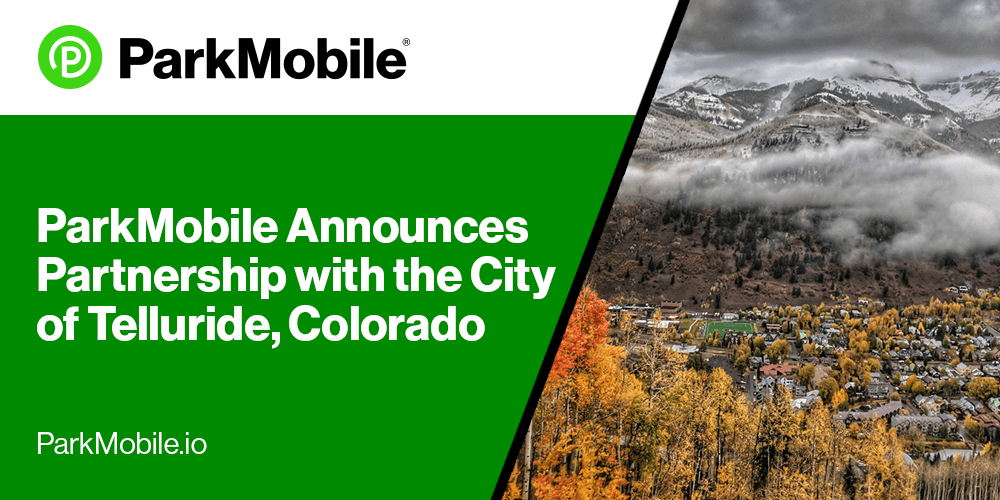 ParkMobile Announces Partnership with the Town of Telluride, Colorado, to Offer Contactless Parking Payments Just in Time for Ski Season